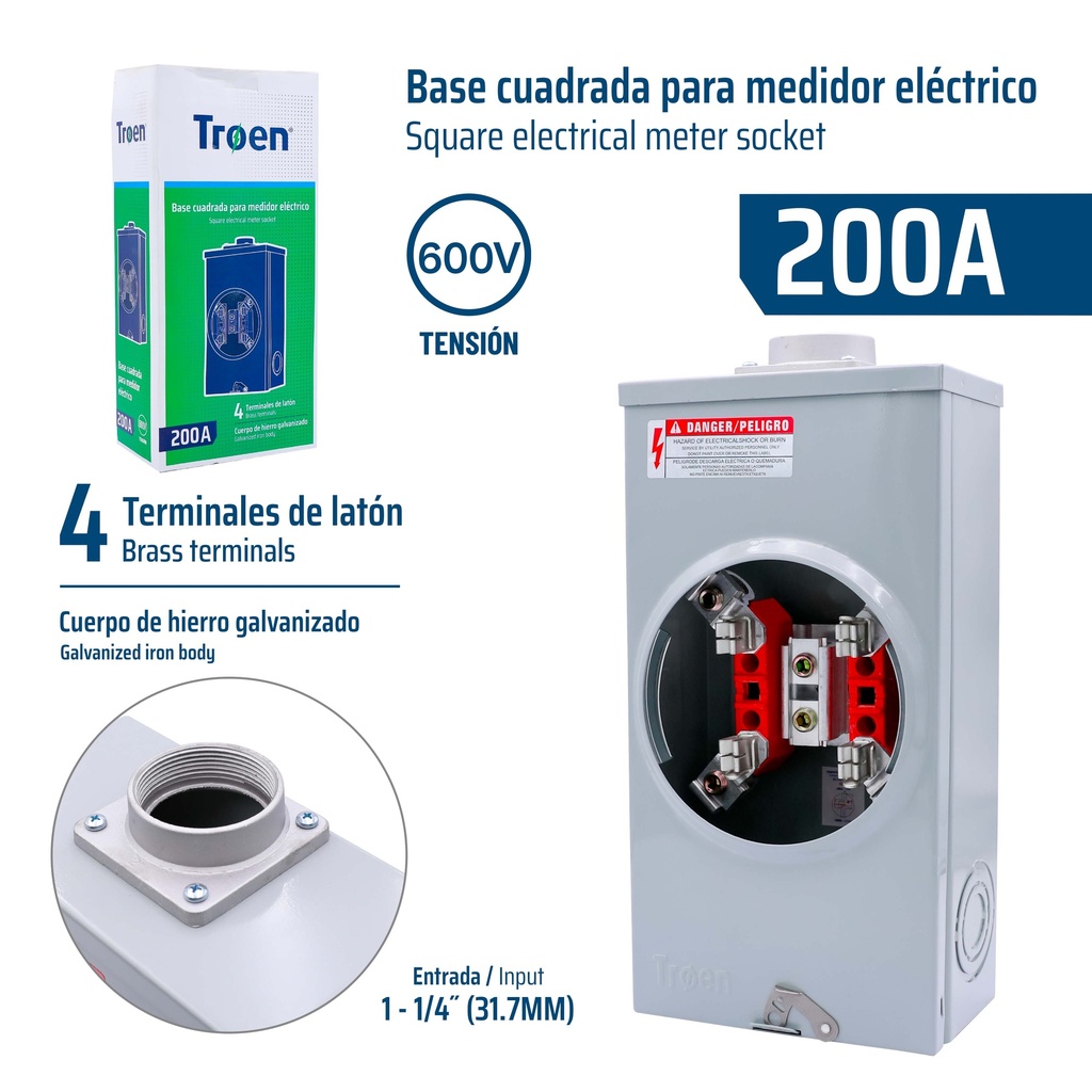 CAJA P/MEDIDOR ELECTRICO 200A TROEN 9-523