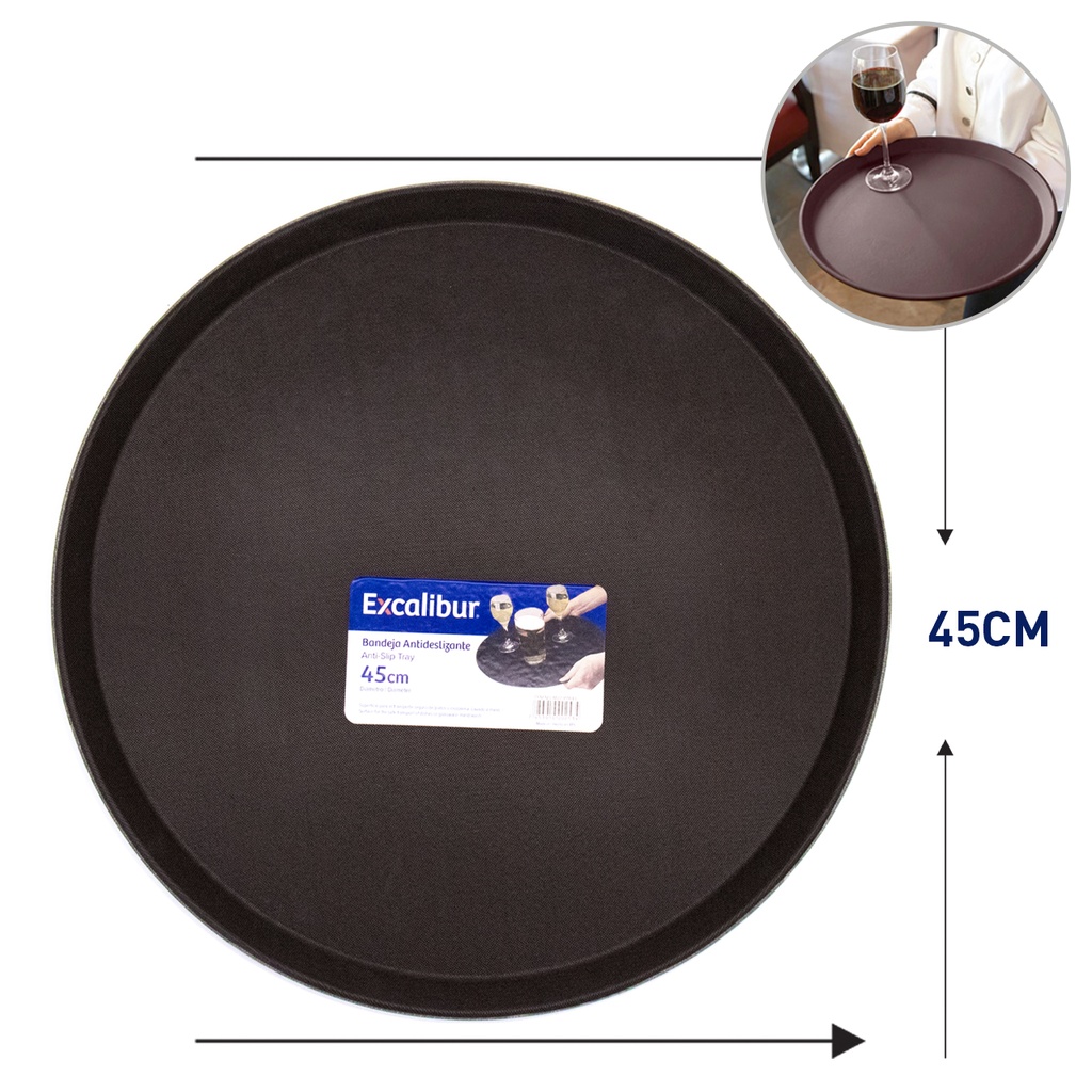 BANDEJA ANTIDESLIZANTE 45CM EXCALIBUR 9-560