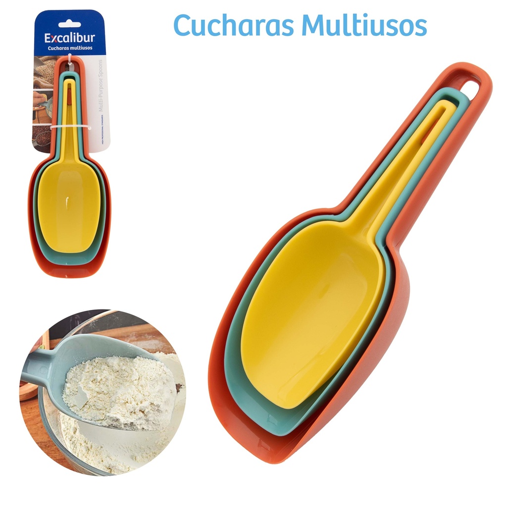 JUEGO DE CUCHARAS PLAST MULTIUSO x 3 UNID EXCALIBUR 9-571