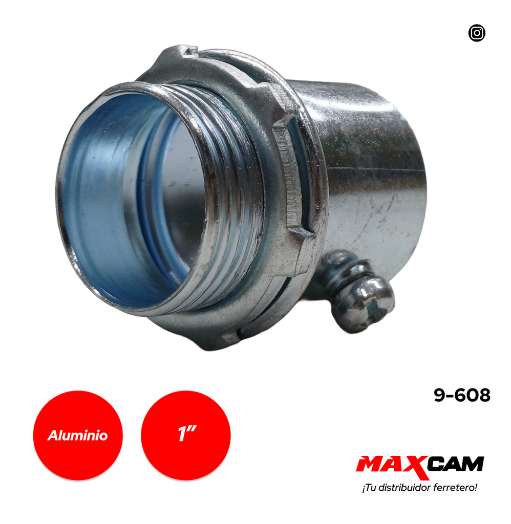 CONECTOR EMT C/ROSCA x 1" x UNID V-TEG 9-608