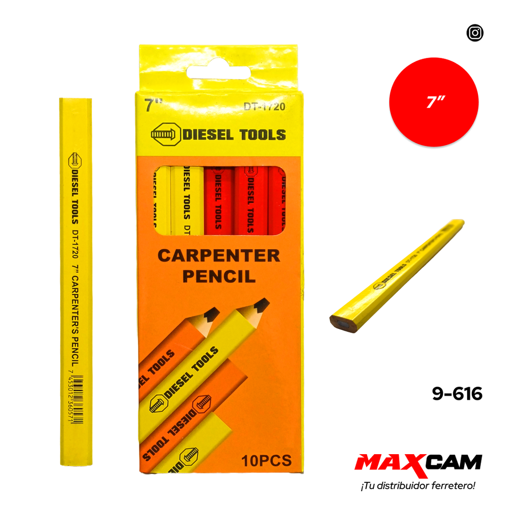 LAPIZ CARPINTERO x 10 UNID DIESEL TOOLS 9-616