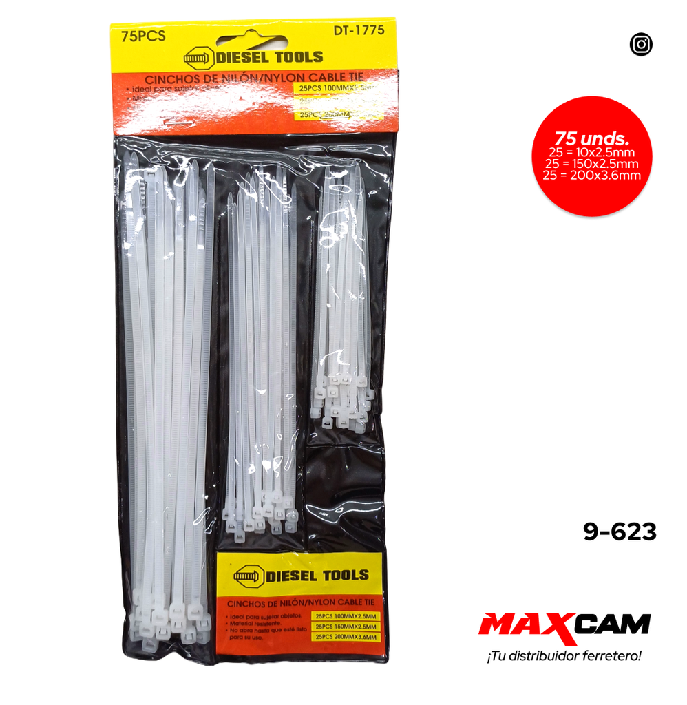 JUEGO DE TIRRAP BLANCO x 75 UNID DIESEL T 9-623