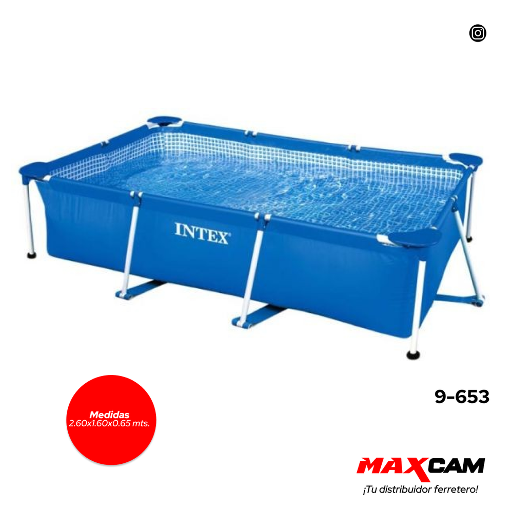PISCINA RECTANGULAR 2.60x1.60x0.65 MTS INTEX 9-653