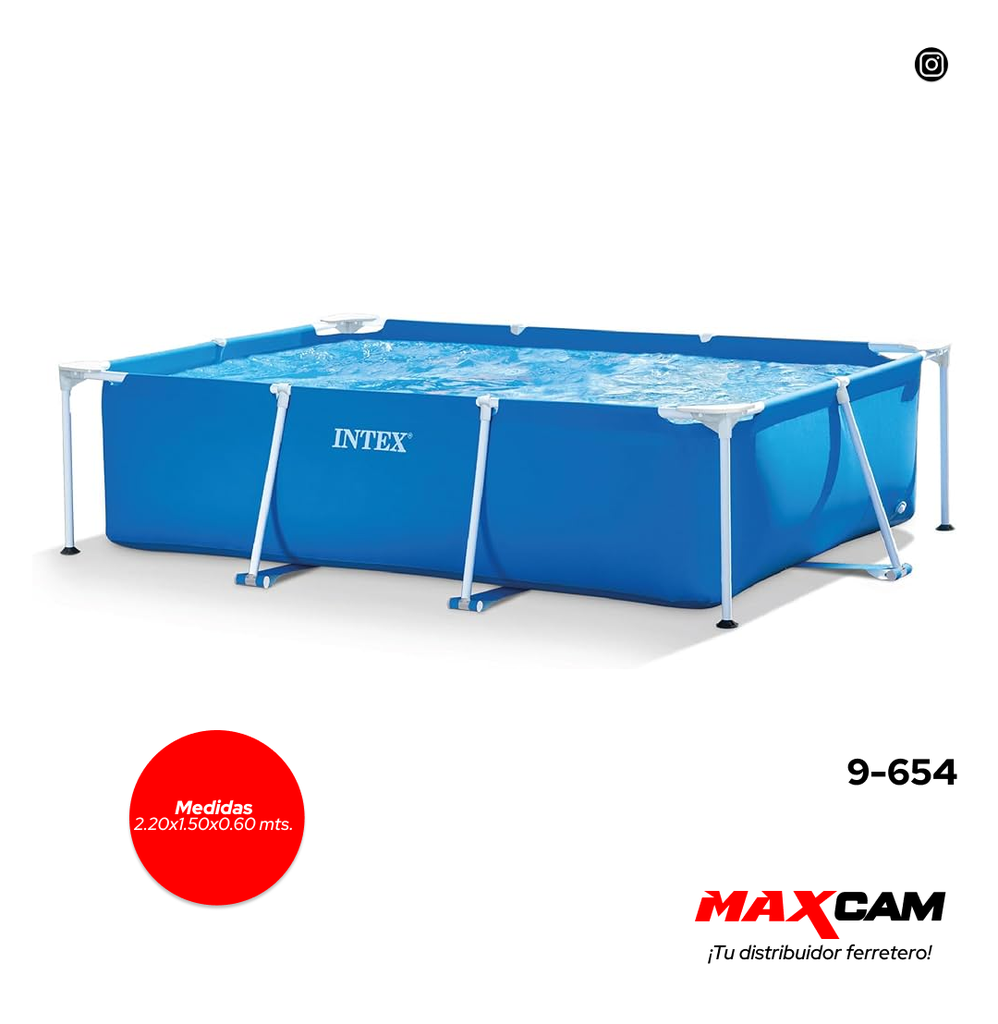 PISCINA RECTANGULAR 2.20x1.50x0,60 MTS INTEX 9-654