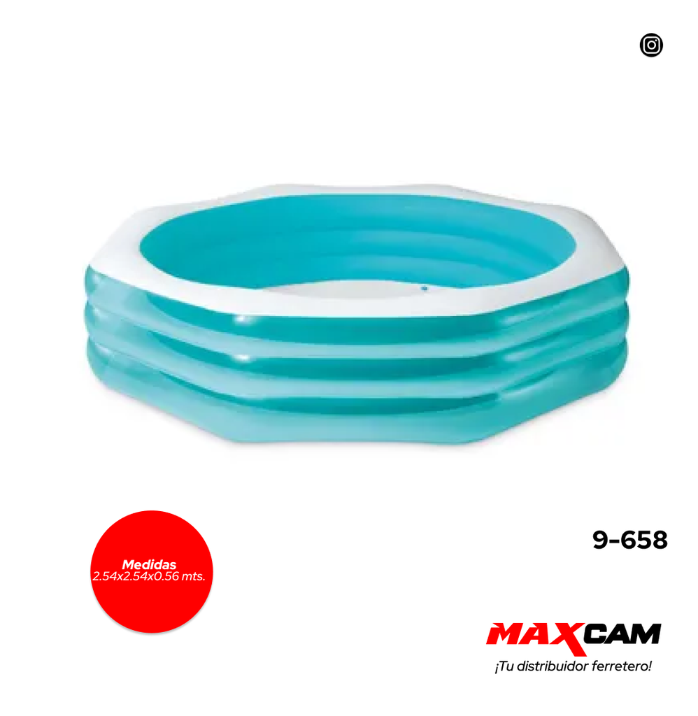 PISCINA OCTOGONAL 2.54x2.54x0.56 MTS INTEX 9-658