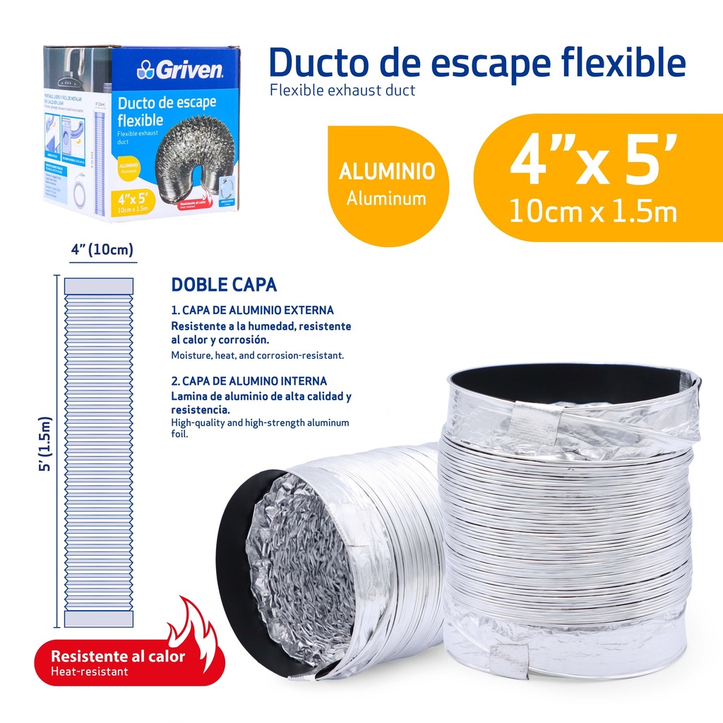 DUCTO DE ALUMINIO PARA GRIVEN 9-676