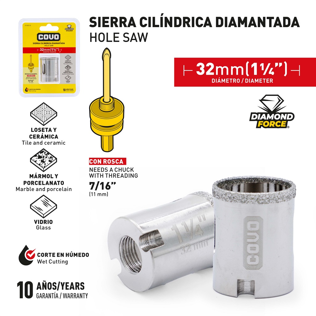 SIERRA COPA DIAMANTADA x 1 1/4" COVO 9-684