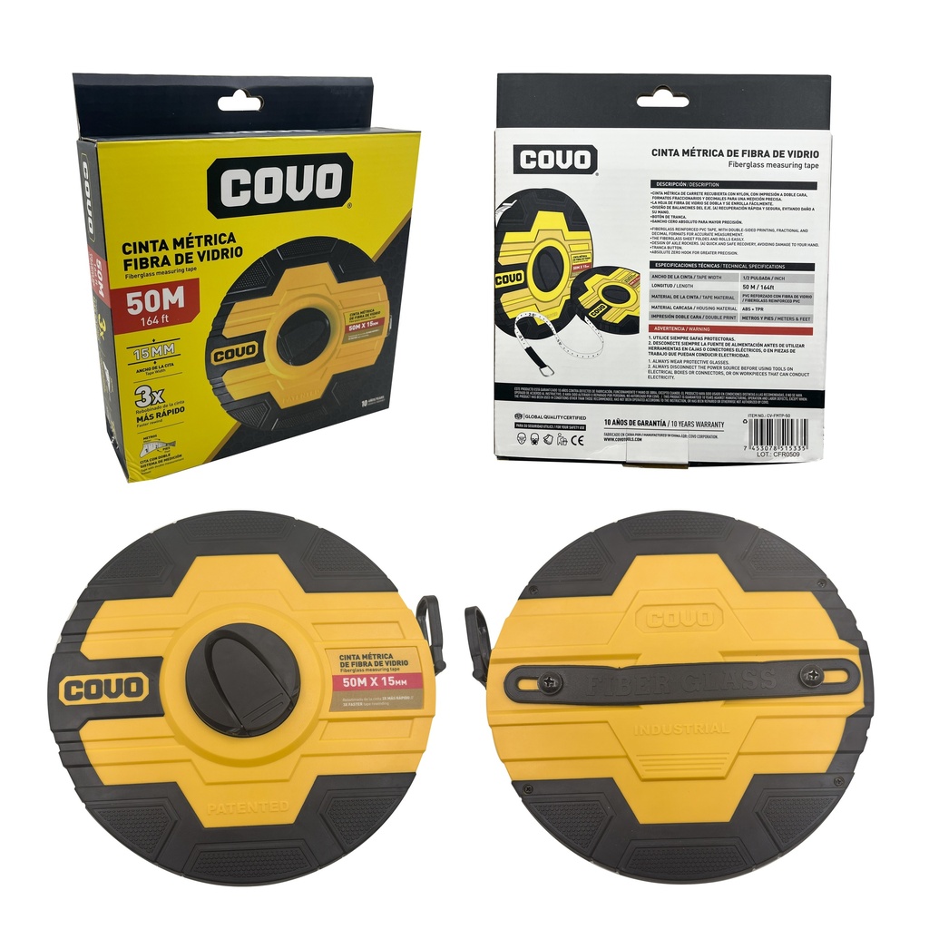 METRO FIBRA DE VIDRIO x 50 MTS COVO 9-689