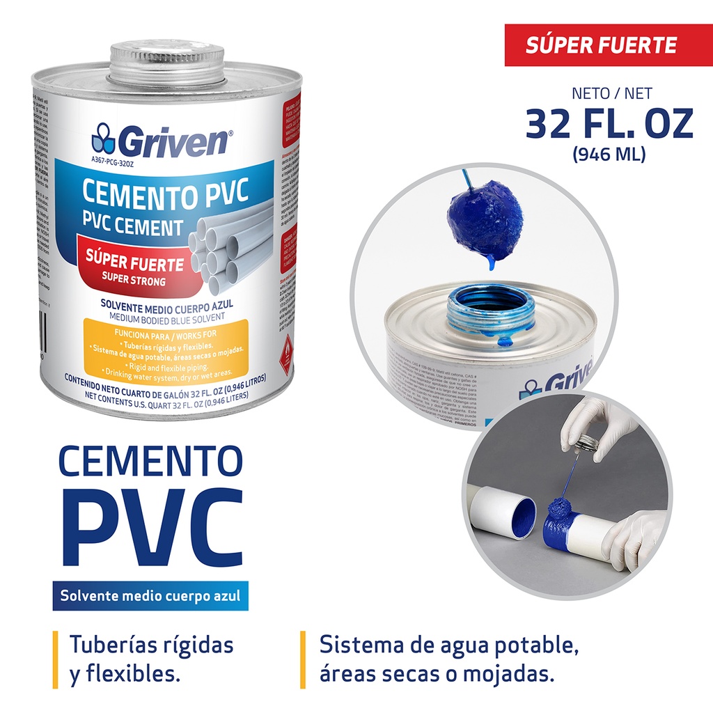 PEGA SOLDAR A F 1/4  GRIVEN 946ml (32oz) 4-798