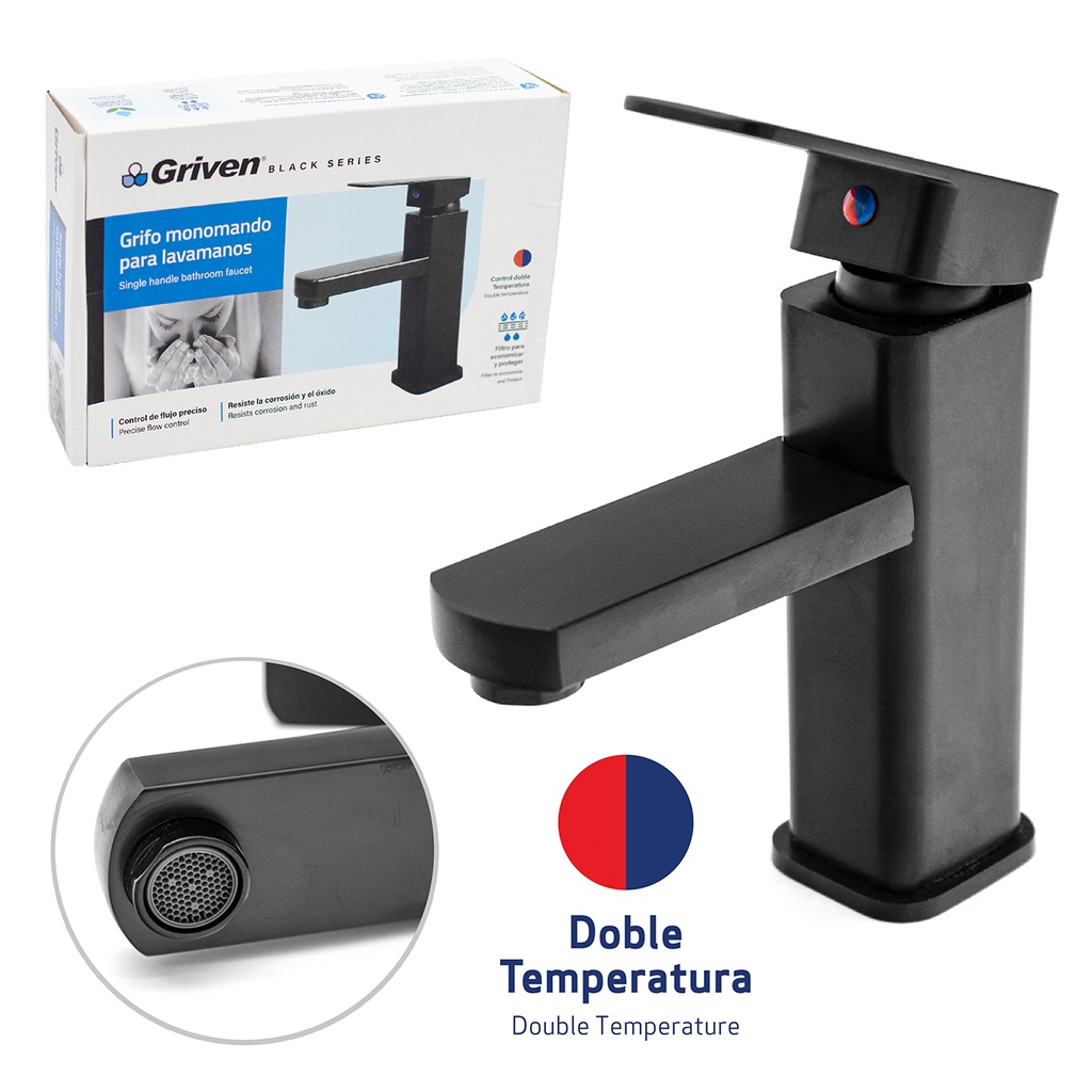 LLAVE LAVAMANO MONOMANDO GRIVEN BLACK 4-819