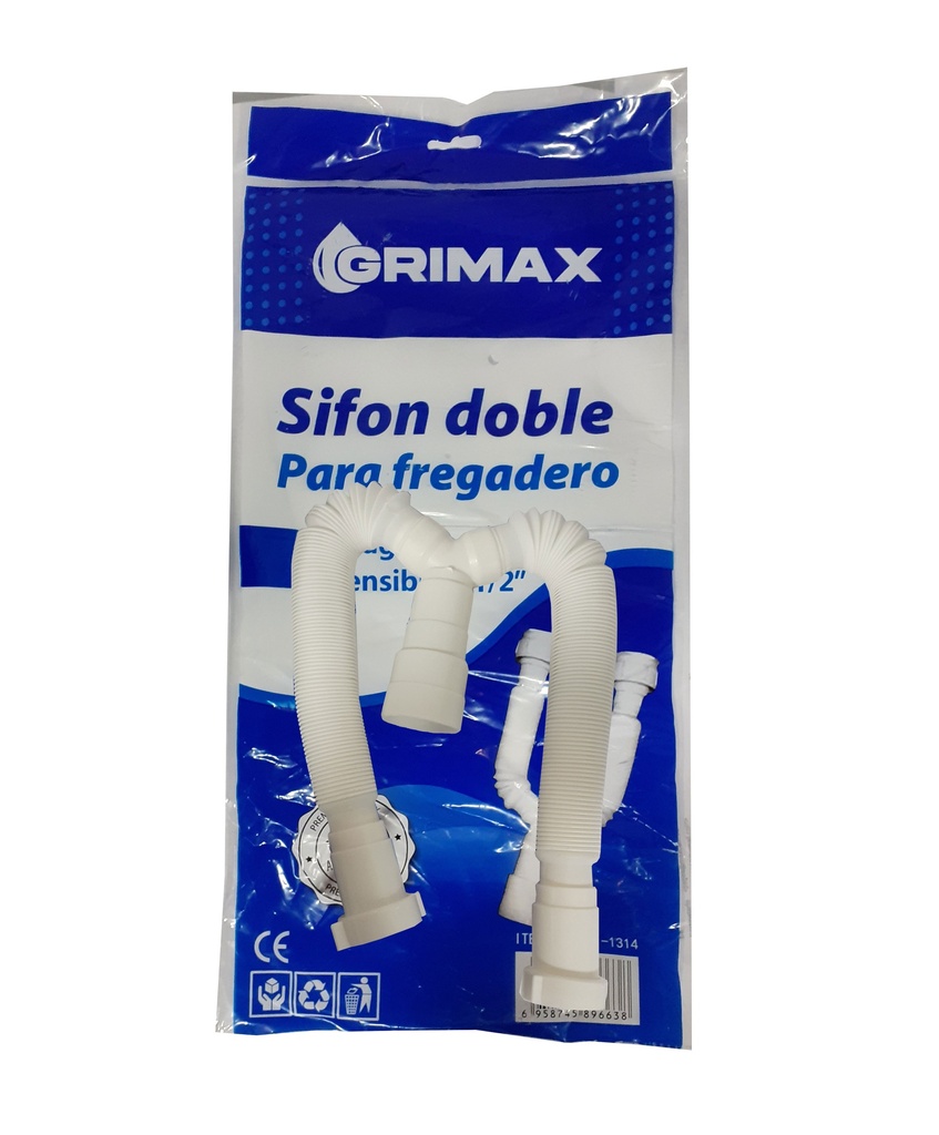 SIFON DOBLE FLEXIBLE GRIMAX 4-848