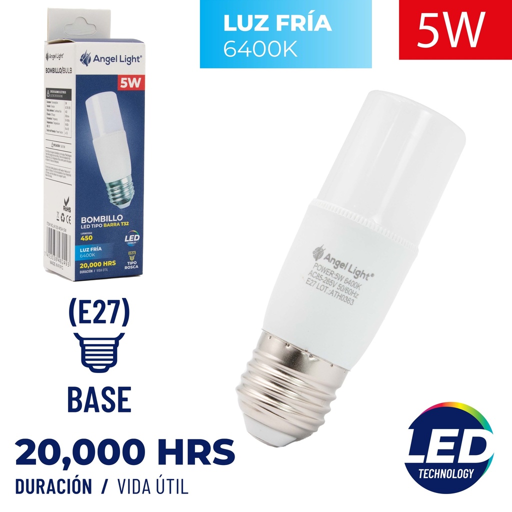 BOMBILLO LED T32 5W E27 110/265 85-265V 4-852
