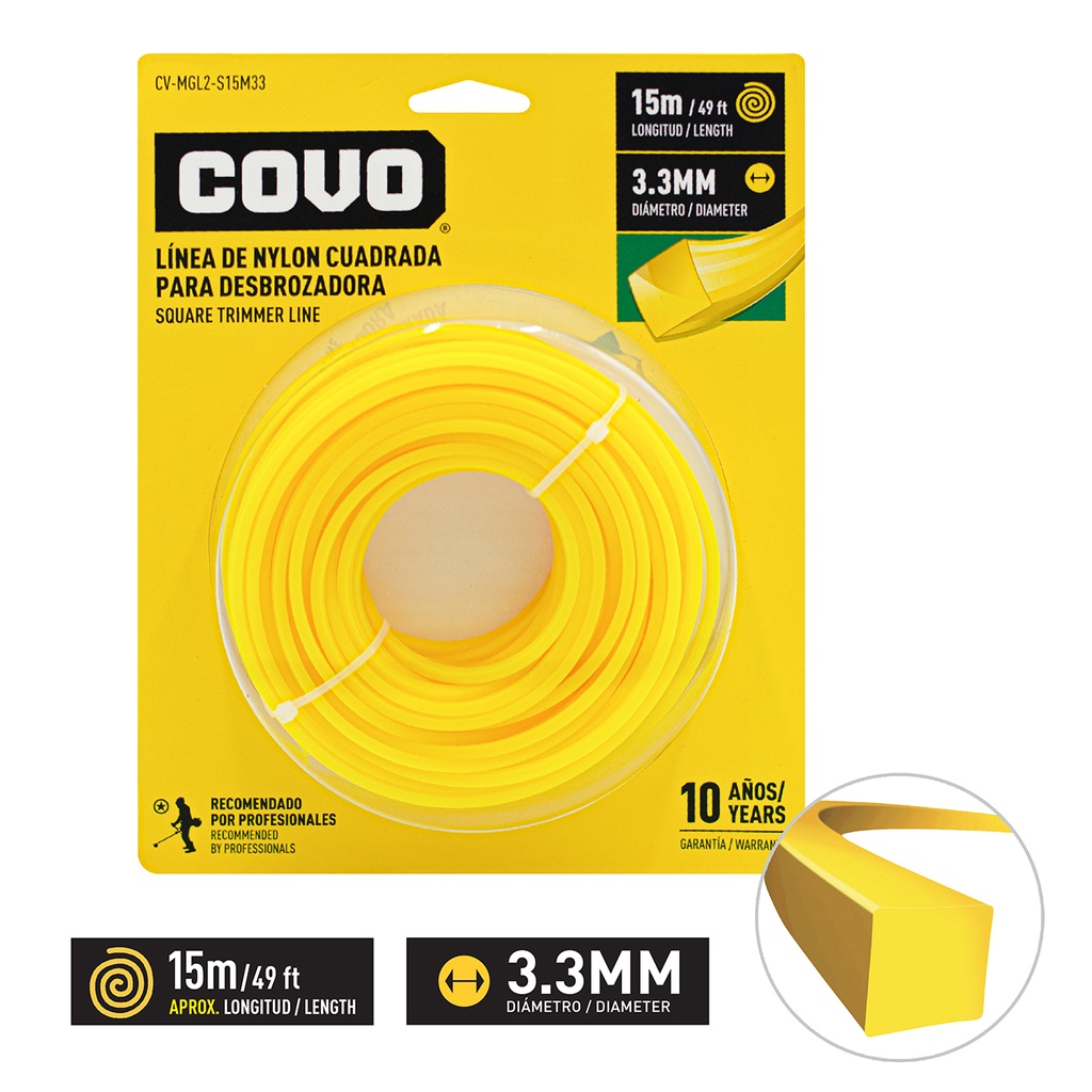 NYLON DESMAL CUADRADO 3.3MM x 15MTS COVO 4-887