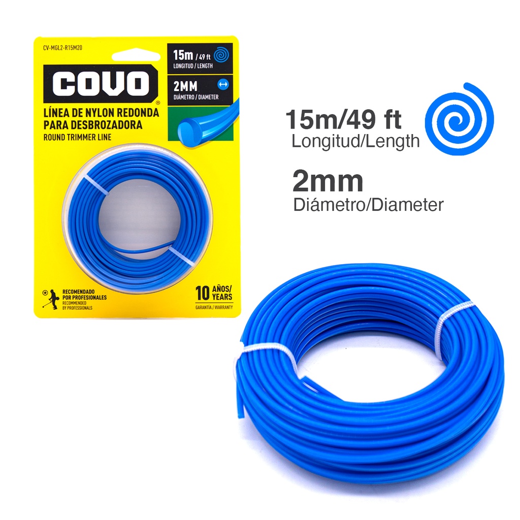 NYLON DESMAL REDONDO 2.0MM x 15MTS COVO 4-890