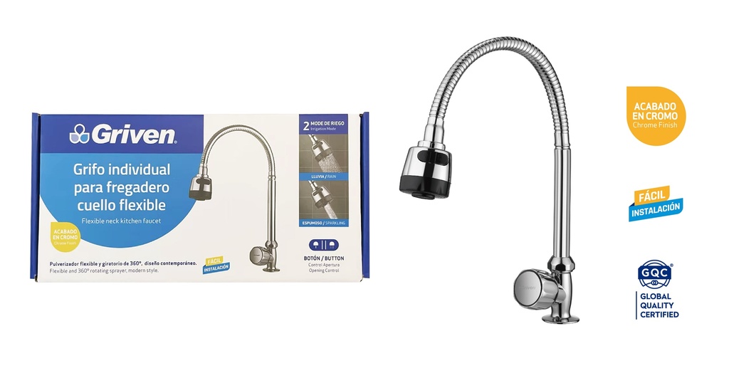 LLAVE FREGADERO INDIVIDUAL FLEXIBLE GRIVEN 4-898