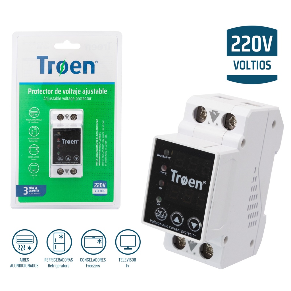 PROTECTOR REFRIG DIGITAL AJUSTABLE 220V TROEN 4-952