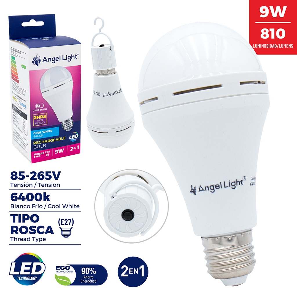 BOMBILLO RECARGABLE 9W ANGEL LIGHT 4-978
