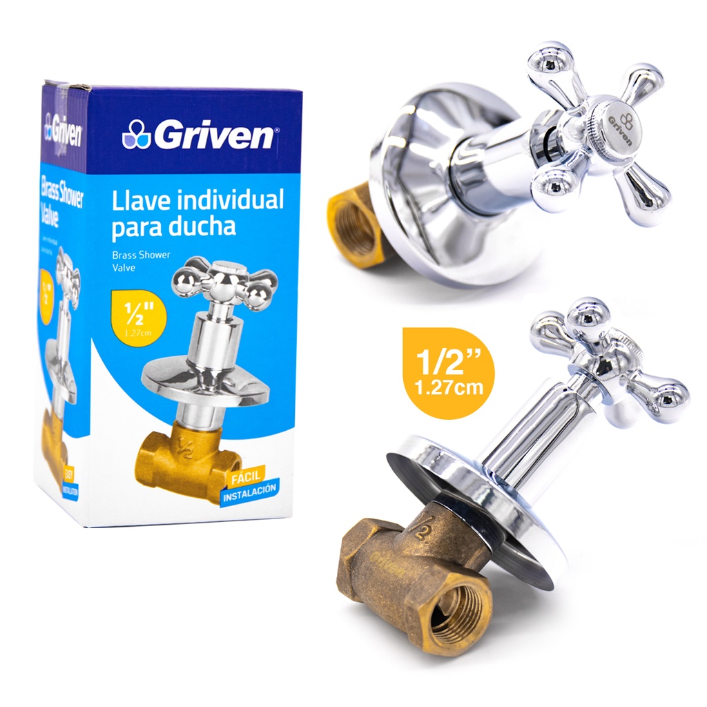 LLAVE P/DUCHA INDIVIDUAL x 1/2 BRONCE GRIVEN 4-979