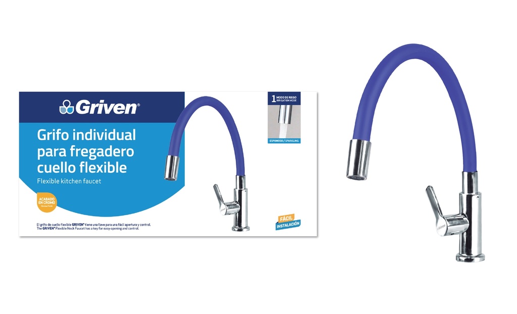LLAVE FREGADERO INDIVID FLEXIBLE AZUL GRIVEN 4-989