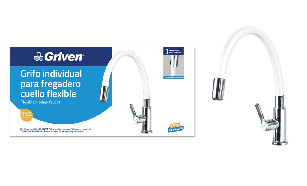LLAVE FREGADERO INDIVID FLEXIBLE BLANC (DESC) GRIVEN 4-991