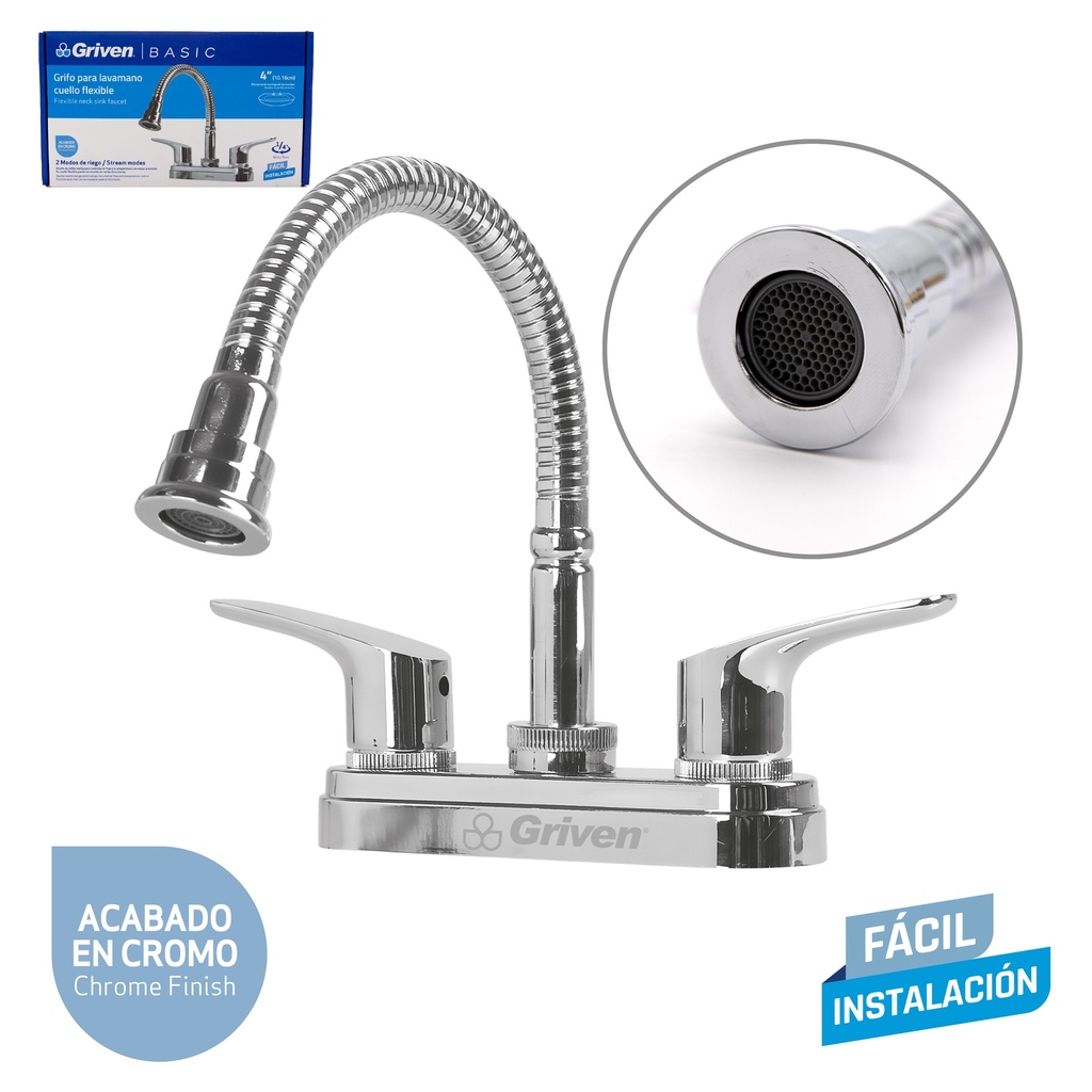 LLAVE LAVAMANO DOBLE FLEXIBLE GRIVEN 5-050