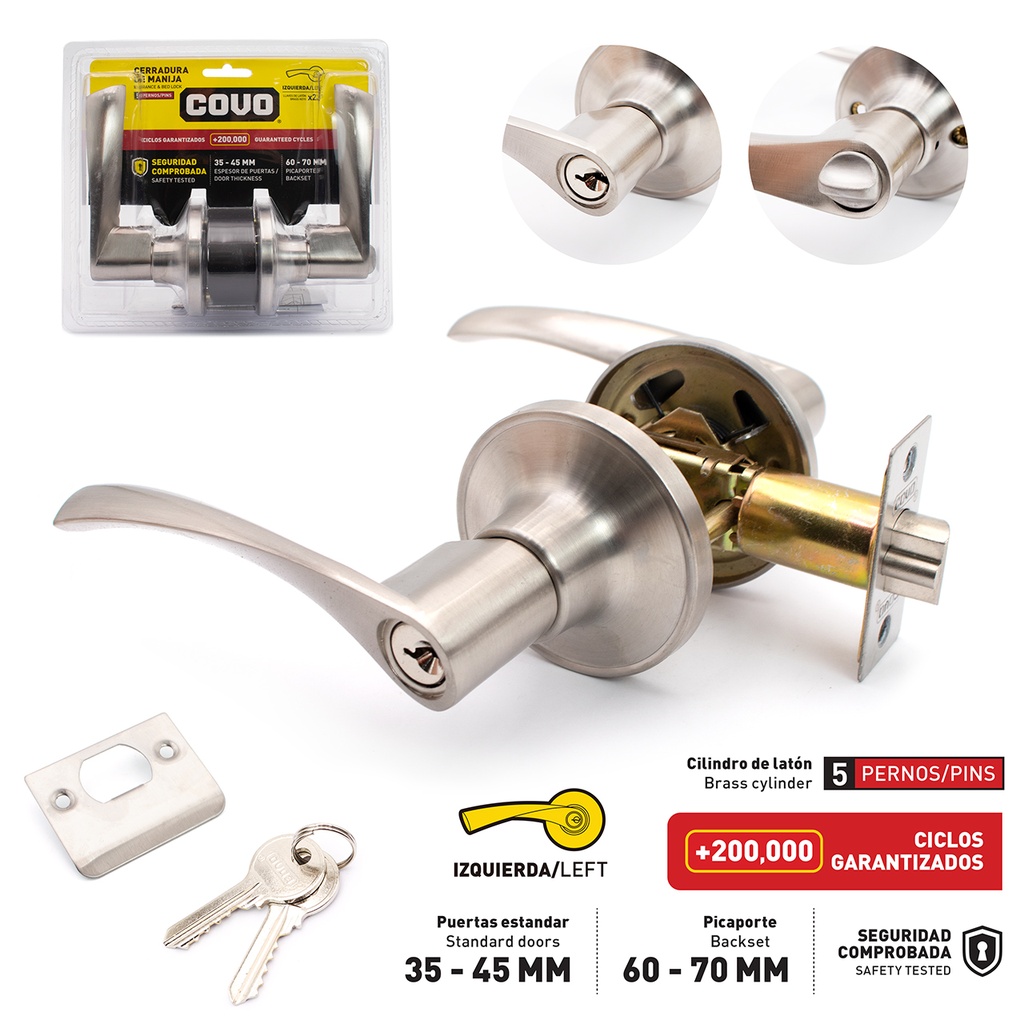 CERRADURA CON MANILLA CURVA IZQUIERDA COVO 5-056