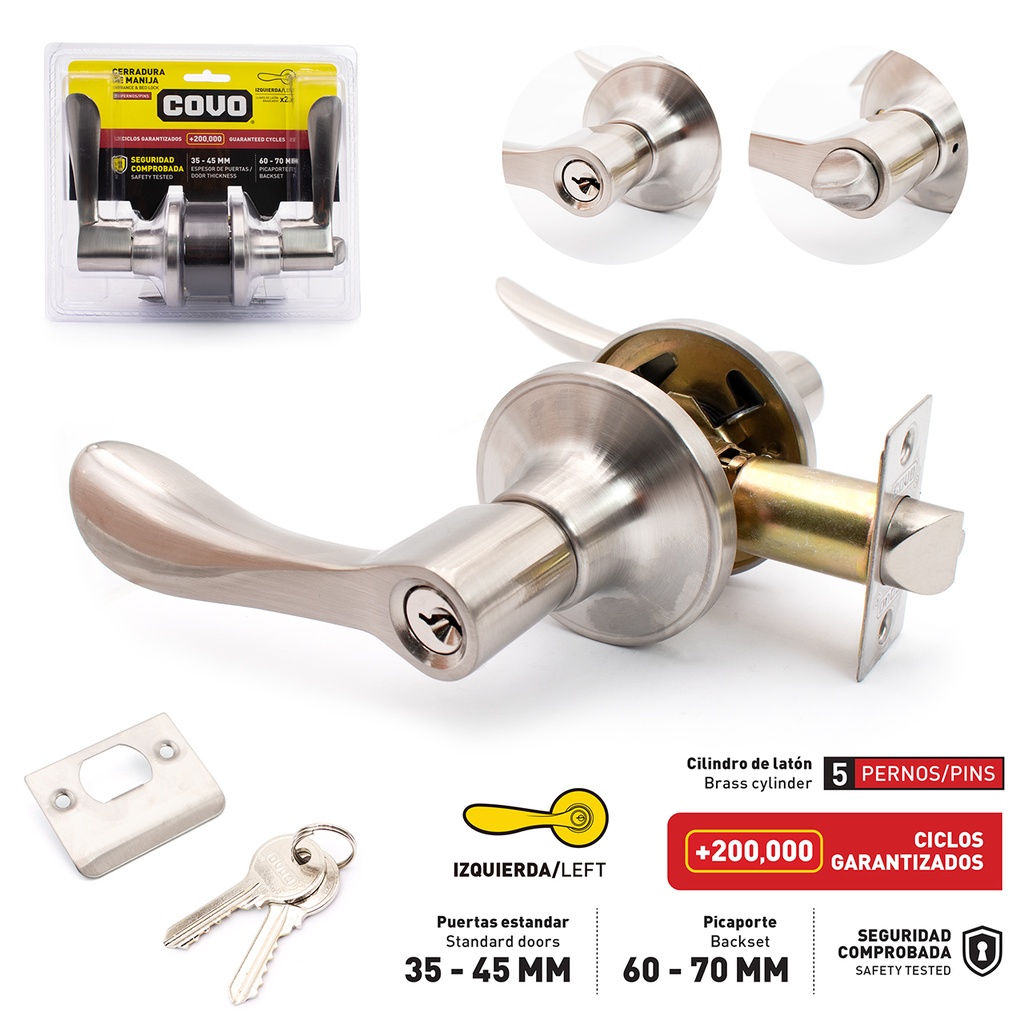 CERRADURA CON MANILLA IZQUIERDA COVO 5-058