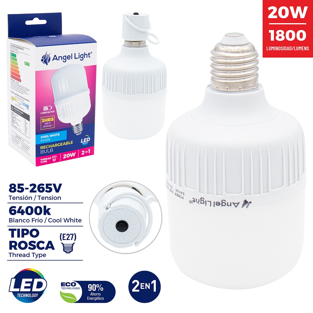 BOMBILLO RECARGABLE 20W ANGEL LIGHT 5-083