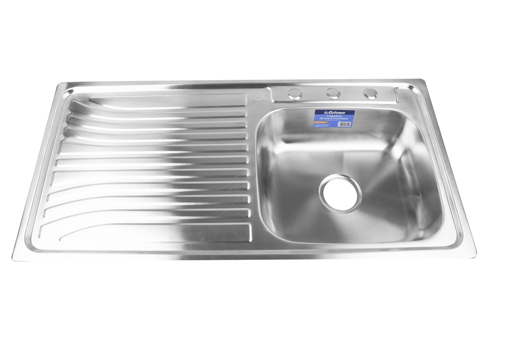 FREGADERO ACERO INOX SENCILLO C/ESCURR 100X50CM GRIVEN 5-112