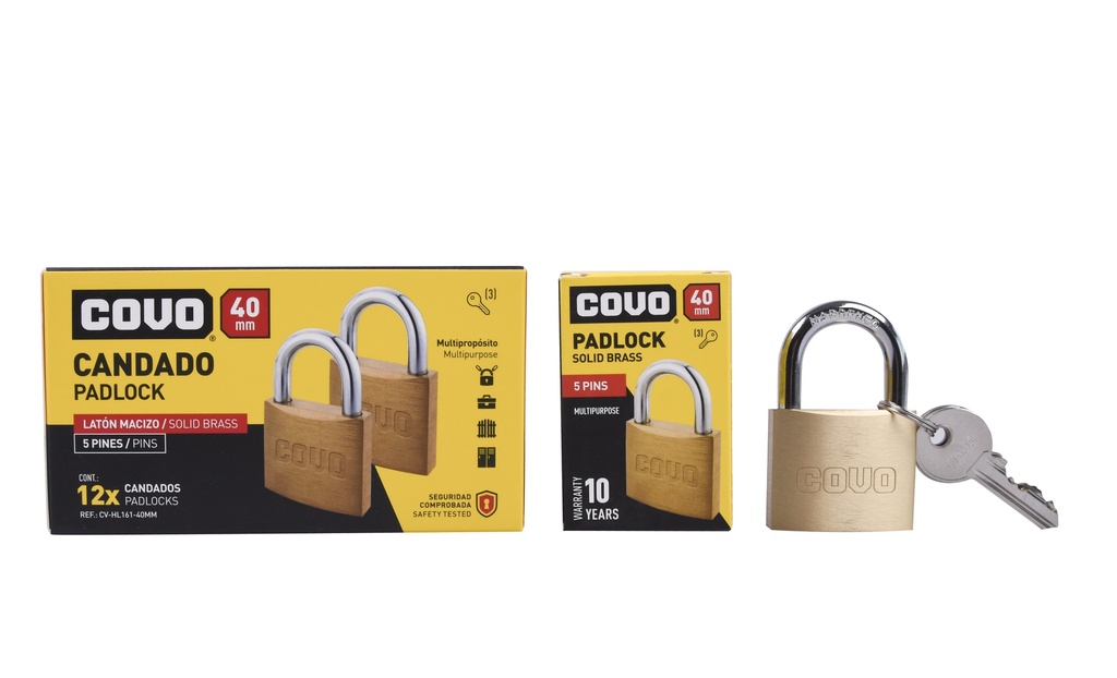CANDADO LATON ARCO 40MM COVO 5-116