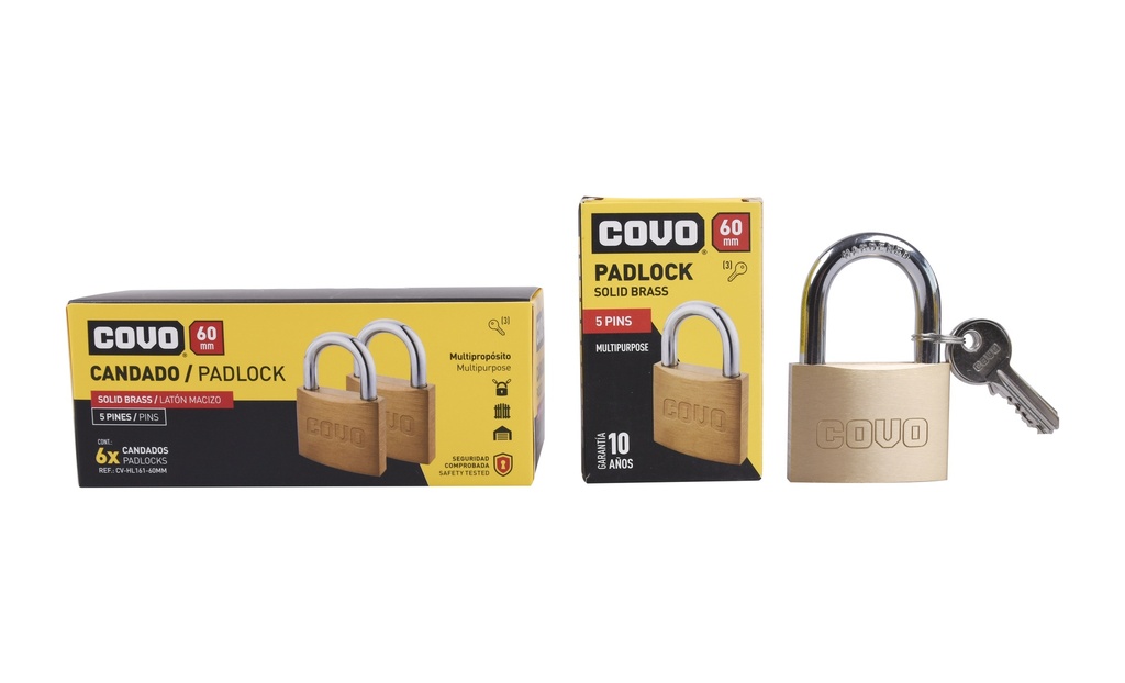 CANDADO LATON ARCO 60MM COVO 5-118