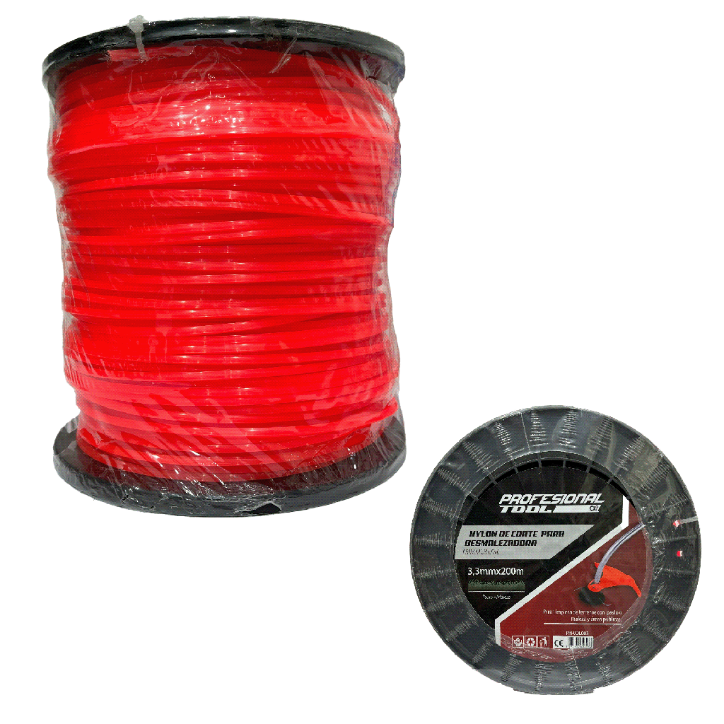 NYLON DESMAL CUADRADO 3.3MM x 220MTS PROF TOOLS 8-207
