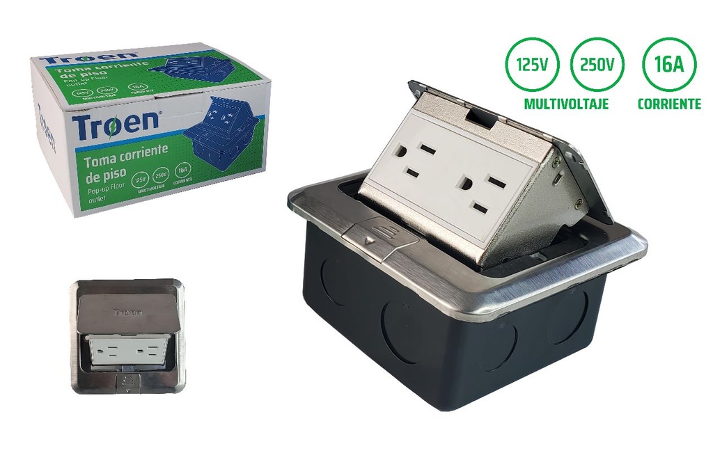 TOMA DOBLE P/EMPOTRAR DE PISO TROEN 8-219