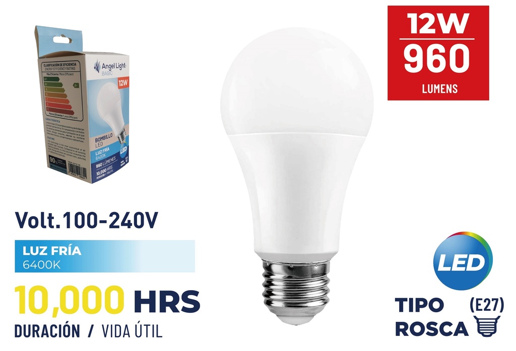 BOMBILLO BULBO LED 12W ANGEL LIGHT BASIC 8-224
