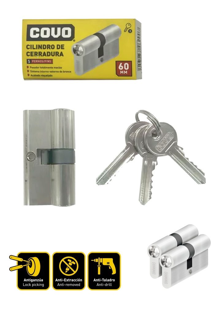 CILINDRO TIPO PERA 60 MM COVO 8-225