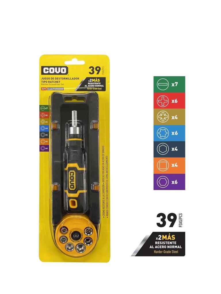 JUEGO DESTORNILLADORES 39 EN 1 COVO 8-228
