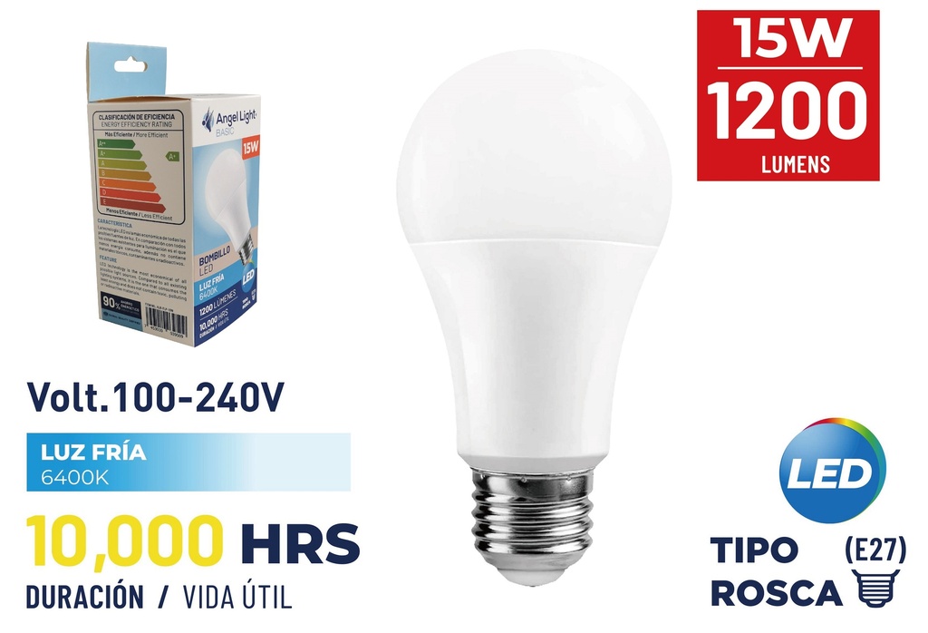 BOMBILLO BULBO LED 15W ANGEL LIGHT BASIC 8-238