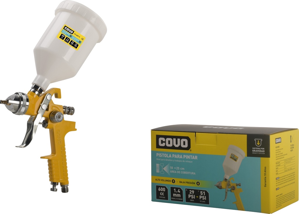 PISTOLA P/PINTAR DE GRAVEDAD 600cc COVO 8-294