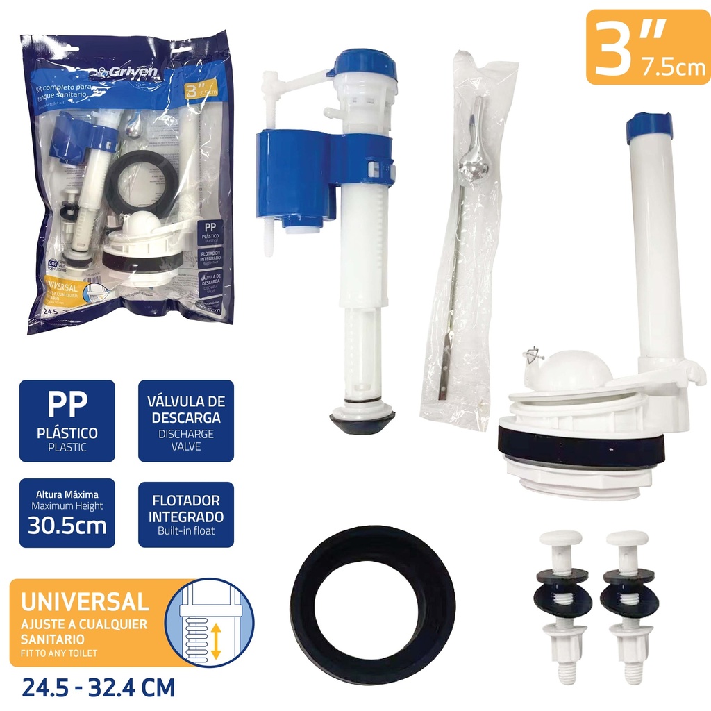 HERRAJE C/MANILLA 3" GRIVEN 8-308