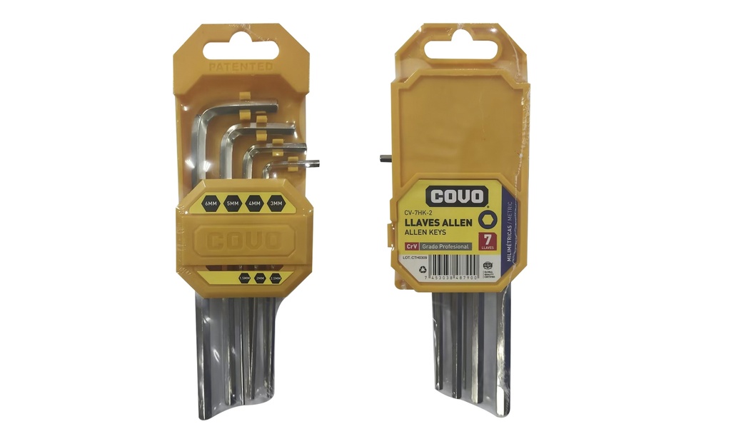 LLAVE ALLEN HEXAGONAL 7 PCS MILIMETRICA COVO 8-310