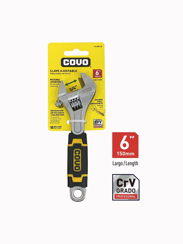 LLAVE AJUSTABLE M/GOMA 6" COVO 8-319