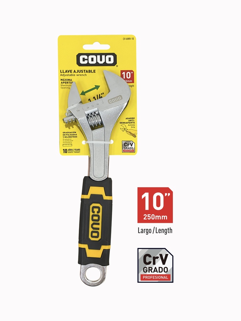 LLAVE AJUSTABLE M/GOMA 10" COVO 8-321