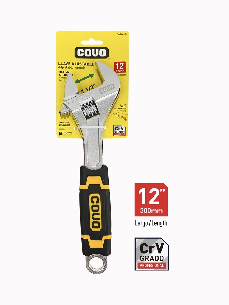 LLAVE AJUSTABLE M/GOMA 12" COVO 8-322