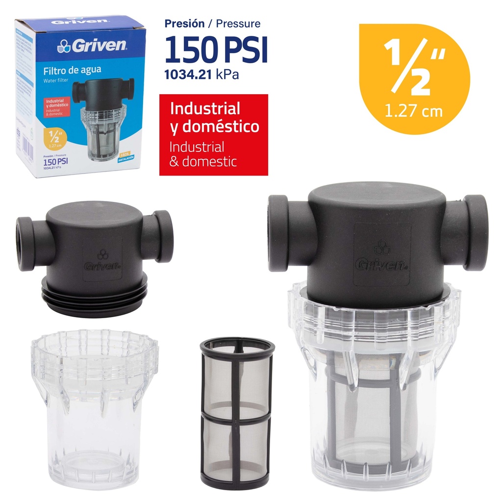 FILTRO DE AGUA x 1/2" GRIVEN 8-345