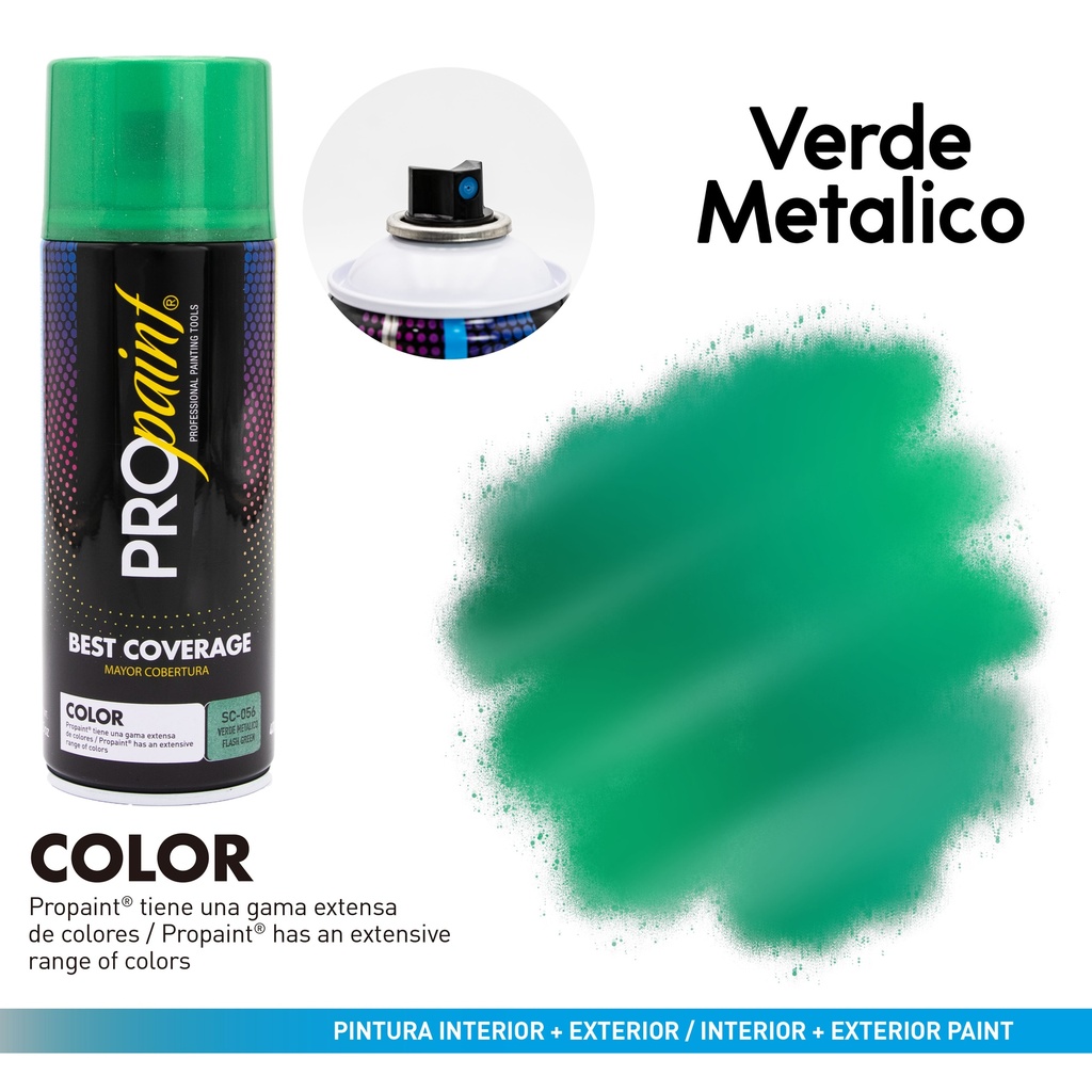 SPRAY VERDE METALICO x 400 ML PRO PAINT 8-362