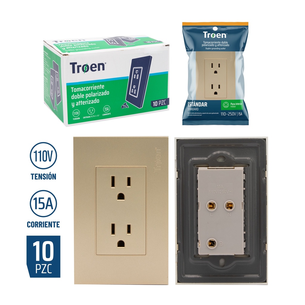 TOMA DOBLE C/TIERRA GOLD TROEN 8-385