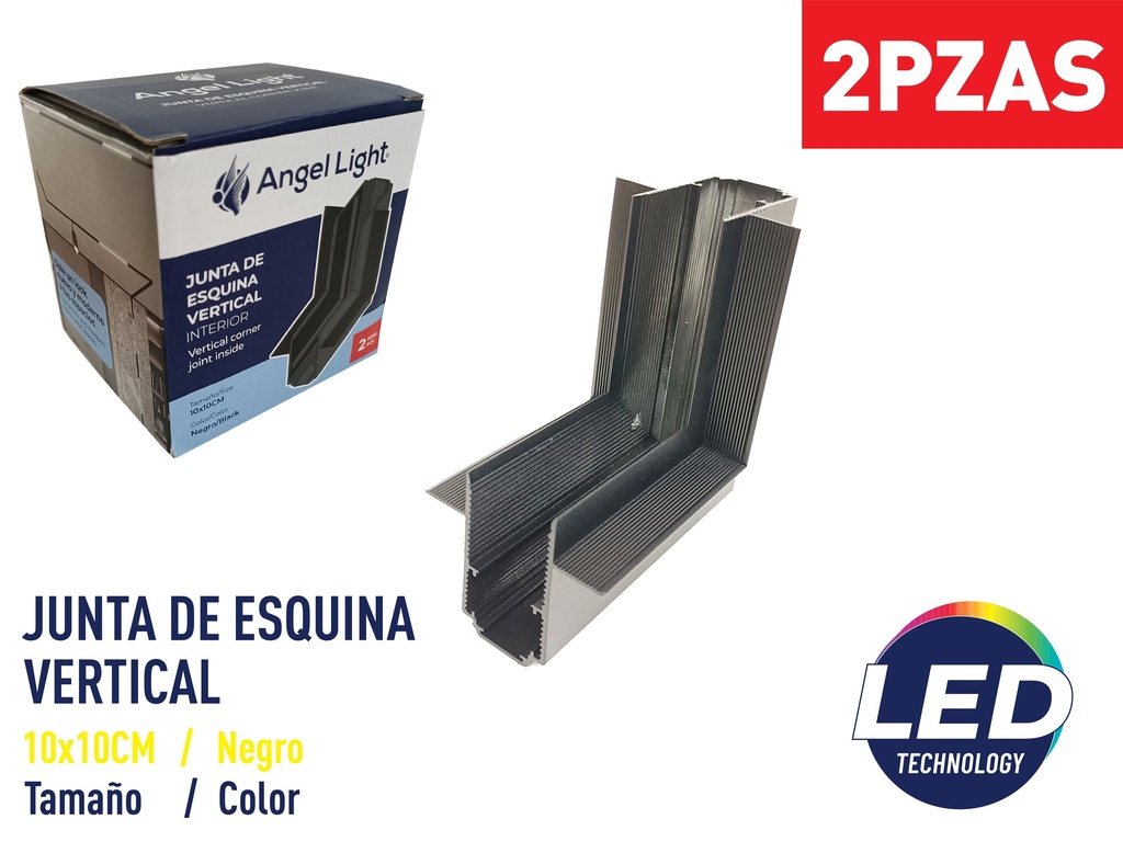 ESQUINERO VERTICAL EMPOTRAR P/RIEL x 2 UNID ANGEL L 8-410