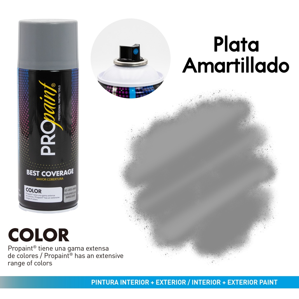SPRAY PLATA MARTILLADO x 400 ML PRO PAINT 8-421
