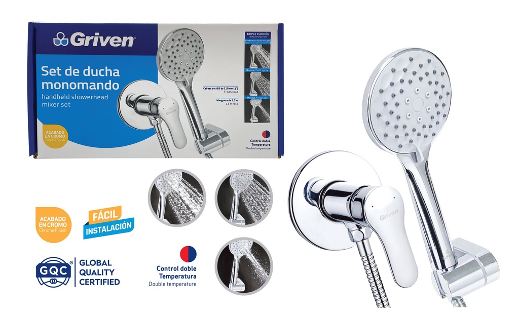 SET DE REGADERA MONOMANDO GRIVEN 8-522