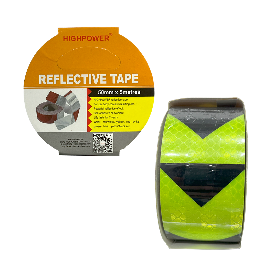 CINTA REFLECTIVA VERDE/NEGRA 50MM x 5 MT 8-539